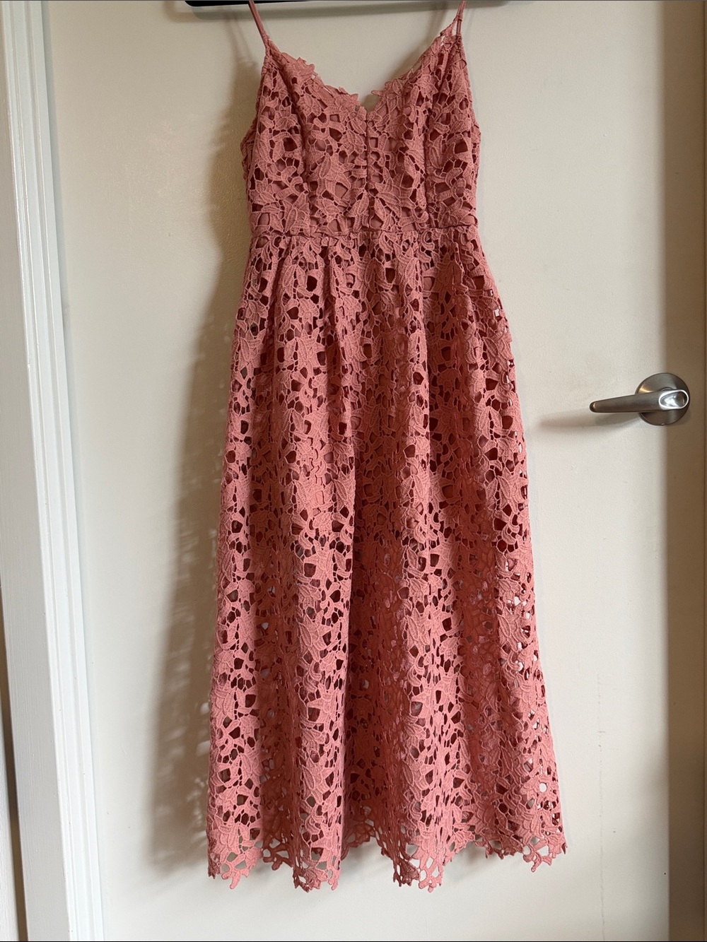 ASTR the Label Mauve Pink Crochet Lace Floralcore Party Dress Sz S